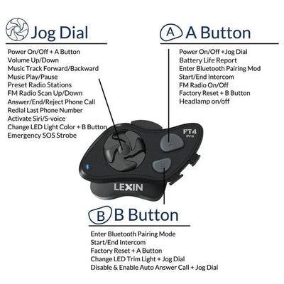 Lexin FT4 Pro Helmet Bluetooth Intercom