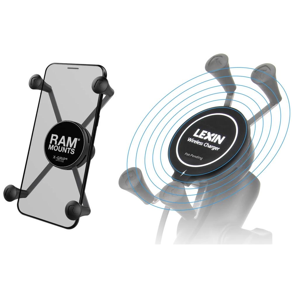Lexin/Ram X-Grip Wireless Charging Phone Mount Bundle