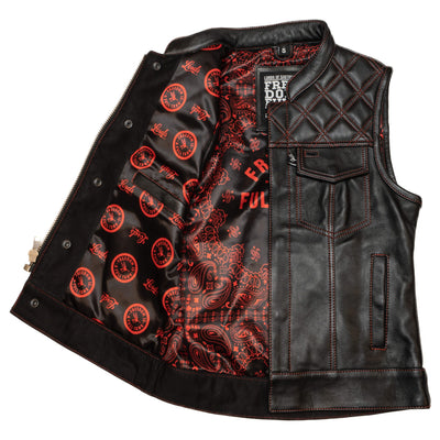 Women's Lords x Freedom Is A Full Tank Moto Vest - Black Leather