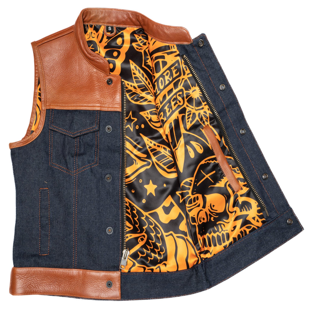 Women's Lords x Cleaver Culture Moto Vest - Blue Denim